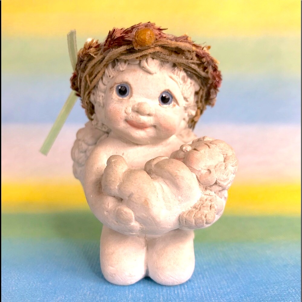 ONE (1) Vintage Dreamsicle Cherub Figurine-Baby and Me